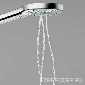 Душевой набор (ручной душ 3 типа струи, кронштейн, шланг 1,25м), (цв. хром), HG  Select S 120 3iet Porter PowderRain ZZ Hansgrohe Raindance 27669000