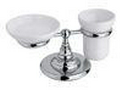 Держатель мыльницы и стакана, настольный, БЕЗ мыльницы и стакана, (цв.матовый хром),  ZZ Nicolazzi Classica 1494CB