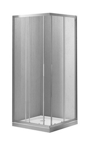 Душевое ограждение 900x900х1900мм, 2 раздвижных двери, 2 неподвижных секции, (стекло рифленое Punto 5мм, фурн.цв.хром),  ZZ BelBagno Sela SELA-A-2-90-P-Cr