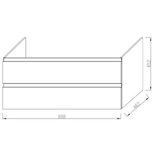 Тумба подвесная 100 см, 2 выдвижных ящика, БЕЗ раковины EXAD112-Z-00, цв.белый глянцевый ZZ Jacob Delafon Madeleine EB2055-J5