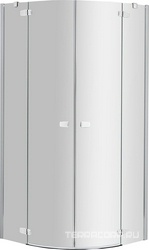 Душ каб. (1/2 душ.кабины!!! Правая часть) распашная дверь с неп.сегм., 1/4 круга, R=550, (90х90хh195см, стекло 6мм,прозр, фурн. полир.ал/хром)Combi ZZ