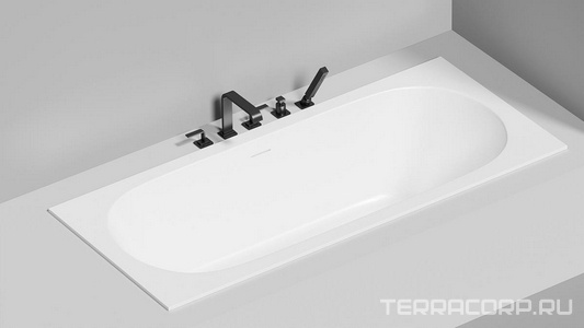 Ванна 1800х800хh600мм, встраив., литой камень S-Sense матов. цв.белый, д/к Up&Down в цвет ванны,интегрир.слив-перелив,ножки компл,  ZZ Salini Ornella Axis Kit 103511M