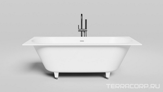 Ванна 1800х800хh600мм, встраив., литой камень S-Sense матов. цв.белый, д/к Up&Down в цвет ванны,интегрир.слив-перелив,ножки компл,  ZZ Salini Ornella Axis Kit 103511M