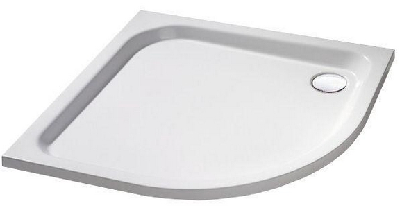 Поддон душевой 1/4 круга R504мм, 100х100хh8см, отверст. слива 90мм, с формованн.передн.панелью, без ножек и сифона,  ZZ Huppe Huppe Verano 235022 055