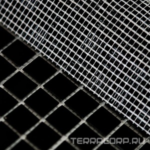 Мозаика Bonaparte Мозаика стеклянная Simple Black (на бумаге) (20x20x4) 32,7x32,7 Комбинированный 