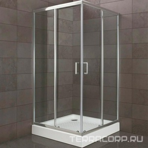 Душевой уголок 1000х1000хh1950мм, квадрат, (стекло шиншила 5/4мм, фурн.цв.хром),  ZZ BelBagno Uno-195 UNO-195-A-2-100-CH-CR