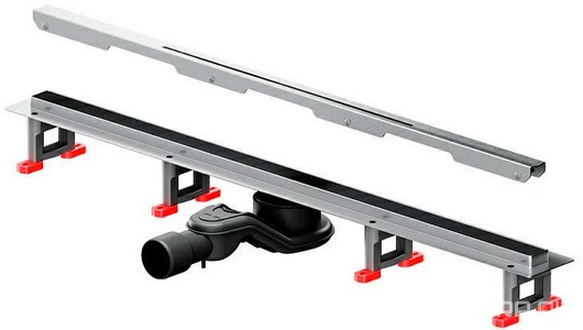 Душевой желоб щелевой 80 см, комбинированный затвор, со стальной матовой решеткой AMPM Универсал W01SC-S11-080-05SB