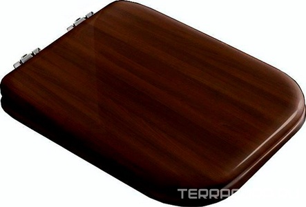 Сиденье для унитаза, с микролифтом, (дерево цв.орех, петли цв.хром),  ZZ Kerasan Waldorf 418840