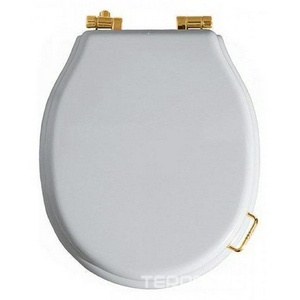 Сиденье для унитаза, (полиэстер цв. белый, петли цв. бронза),  Simas Lante LA 003 bronzo