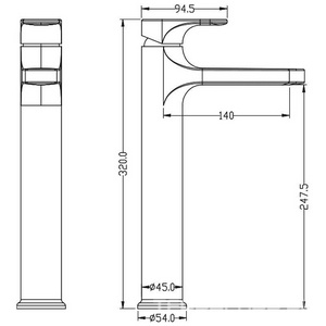 Смеситель для раковины высокий , цв.белый матовый ZZ Boheme Spectre 452-MW