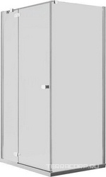 Дверь распаш. с неподв.сегментом,для монт с бок.панел, 1000(970-995)хh1950мм,вход 555мм,пет лев, (стек 6мм, проз.High Glass.,фурн.хром/пол/алюм) ZZ