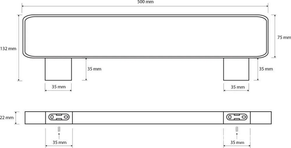 Полотенцедержатель двойной 500мм, (цв. хром),  ZZ Bemeta Via 135004082