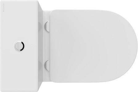 Унитаз-компакт напольный, безободковый, с бачком, 630х385мм, сиденье с микролифтом, крепеж в компл, (цв.белый глянц.),  Aqueduto Cone AQDSCON10