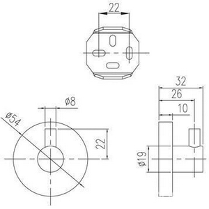 Крючок двойной, (цв.хром),  ZZ Villeroy & Boch Elements – Striking TVA15101100061