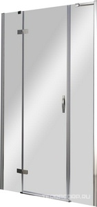 Дверь в нишу 1300 (1280-1320)х1950 мм, вход 550мм, с 2мя неподв.сегментами,"Левая" петли слева, (стекло хром. 6мм, фурн/хром),  ZZ Cezares Bergamo BERGAMO-W-B-13-30+60/40-C-Cr-L