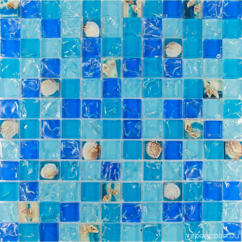 Мозаика Мастера Керамики Glass Мозаика SZ022 (чип 23x23) ZZ30х30 Голубой, фото 3
