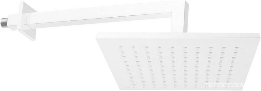 Душ верхний, стационарный, квадратный 200х200мм, G 1/2, антикальц., (латунь цв.белый матовый), Syncro ZZ Paffoni Универсал ZSOF075BO