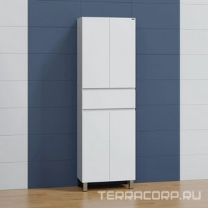 Шкаф-пенал напольный СанТа Марс 60, 60x32x190 см, цв белый ZZ Санта Омега 700167 / Марс 60