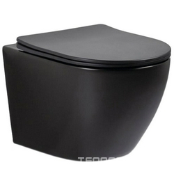 COLORATO Унитаз подвесной безободковый с креплением, чёрный матовый, BB013CHR-H301 | ZZ