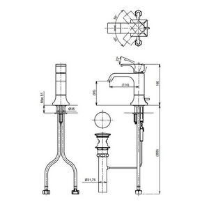 Смеситель для раковины, Низкий, с д/к, (цв.хром),  ZZ Toto GC TLG08301R