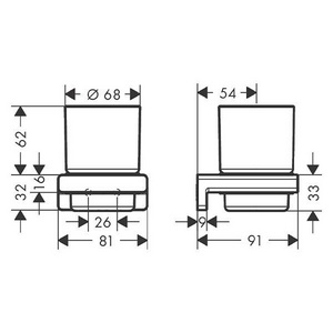 Стакан настенный (цв.матовый черный/стекло матовое),  ZZ Hansgrohe AddStoris 41749670