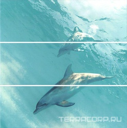 Панно Искья Дельфины (из 3-х частей 25х75)XX|75х75