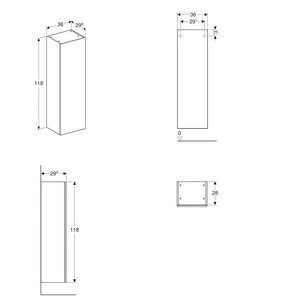 Шкафчик-пенал средней высоты 36х30х120 см с одной дверцей, цвет пекан,  Square ZZ Geberit Smyle 500.361.JR.1