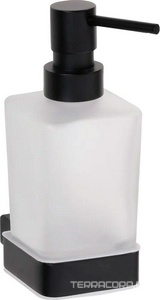 Дозатор для жидкого мыла, настенный, (цв.черный матовый/стело мат.),  ZZ Bemeta Nero 135009040