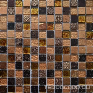 Мозаика Мастера Керамики Glass & Stone Мозаика  KG2301 комбинированная  (чип 23x23) ZZ30x30 Комбинированный 