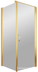 Душевое ограждение , 90x90x1900 мм, правое, профиль золотой., стекло сатин рисунок прозрачный ZZ Vegas Glass EP-Fis EP-fis 90 09 ARTDECOR D1 /правая