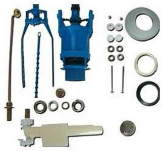 Механизм двойного смыва 3/6л, для "Низкого" бачка унитаза, подключение нижнее и боковое, (кнопка смыва цв.хром), Azzurra ZZ Azzurra Универсал B19002F/40cr