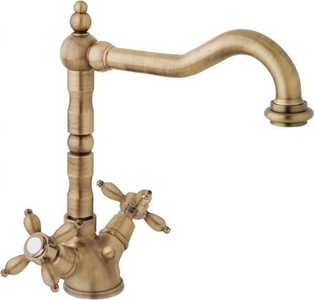 Смеситель для раковины, Высокий, с д/к, (цв.бронза),  ZZ Cezares Nostalgia NOSTALGIA-LS2-02