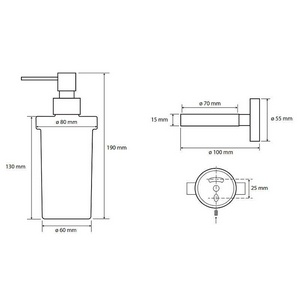 Дозатор для жидкого мыла, настенный, (цв.черный матовый),  ZZ Bemeta Dark 104109010