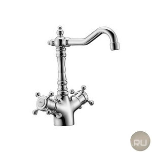 Смеситель для раковины, термостат, с д/к, (цв.матовый никель),  ZZ Huber Victorian VTT520102A