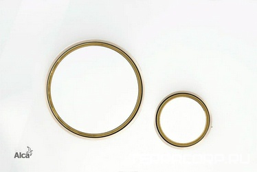 Клавиша двойного смыва для инсталляции арт.A101/1120, цвет белый/золото, ZZ AlcaPlast Универсал M775