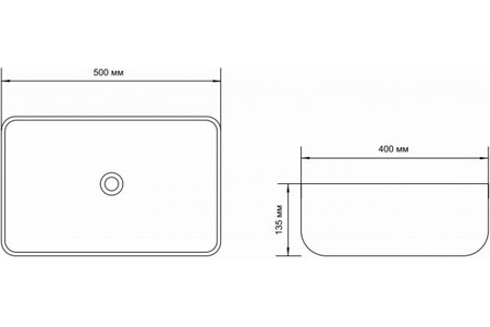 Раковина накладная 500x400x135 мм, черная Aquanet Soul 245833