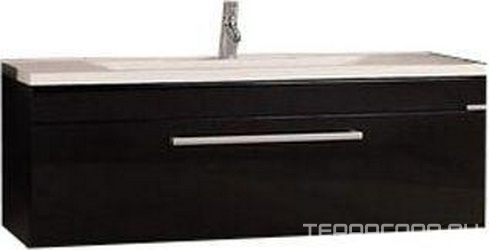 Тумба Мадрид 120 БЕЗ раковины Премьер 120 1197*400*441 мм цвет черный глянец, 1 ящик, комплект крепежа ZZ