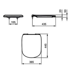 Сиденье для унитаза, с микролифтом, "Тонкое", (цв.черный матовый),  ZZ Ideal Standard Tesi T3527V3