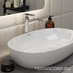 Смеситель для раковины, высокий, без донного клапана, хром Kerama Marazzi Fioretto NEW V2CR205LLKM