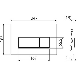Кнопка смыва для системы инсталляции, цвет глянцевый хром Kerama Marazzi Универсал FPS.A.CR / M571KM