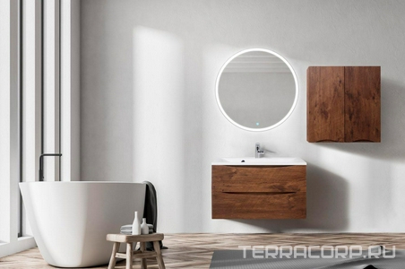 Шкаф подвесной с двумя распашными дверцами, 700х300хh750мм, (цв.Rovere Moro),  ZZ BelBagno Marino FLY-MARINO-700-2A-SC-RW-P