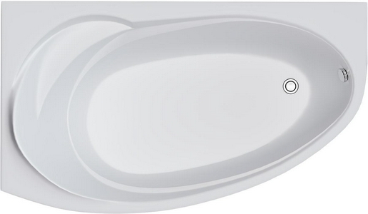 Ванна  угловая "" 160х95 см L акриловая, без каркаса, слива-перелива, цвет белый 1Marka JULIANNA 01дж1695л