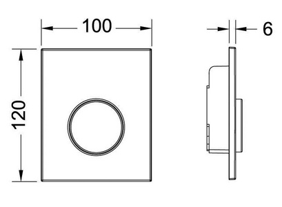 Панель смыва для писсуара, (пластик цв.хром глянцевый),  Urinal ZZ Tece TECEloop 9242626
