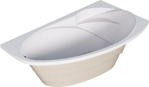 Ванна  угловая "" 160х95 см R акриловая, без каркаса, слива-перелива, цвет белый 1Marka JULIANNA 01дж1695п