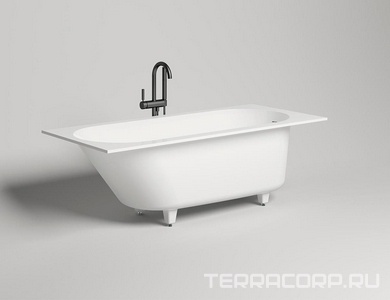 Ванна 1700х700хh600мм, встраив., литой камень S-Stone матовый цв.белый, д/к Up&Down в цвет ванны, интегрир.слив-перелив, ножки компл,  ZZ Salini Ornella Kit 102423M