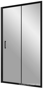 Дверь в нишу , 160*190 см, двухстворчатая раздвижная, профиль черный матовый, стекло сатин, ZZ Vegas Glass ZP ZP NOVO 160 02М 10