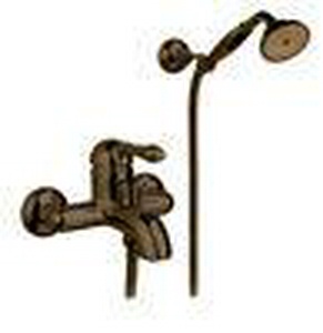 Смеситель для ванны, лейка, шланг, кронштейн в компл., (цв.Tuscan brass темная бронза, ручка El Capitan),  ZZ Nicolazzi Classico 3401 TB 75