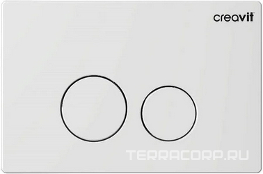 Кнопка смыва TERRA двойная  для инсталляций арт.GP9001.00, цв. белый, ZZ