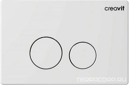 Кнопка смыва TERRA двойная  для инсталляций арт.GP9001.00, цв. белый, ZZ Creavit Универсал GP9001.00
