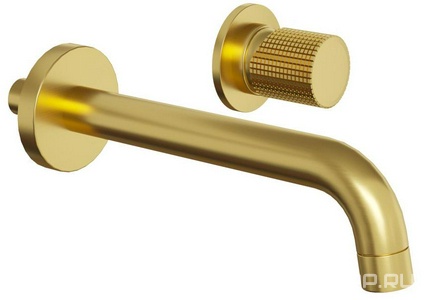Смеситель для раковины, встраиваемый в стену, излив 139мм, (цв.матовое золото),  ZZ Paini Cox Grip 7GPJ208